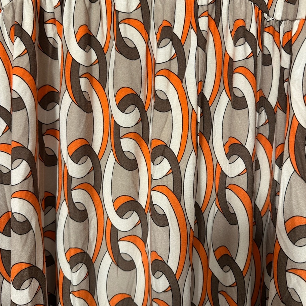 NWOT Emerald Women's Dress with Orange and Brown Patterns - Picture 2 of 2